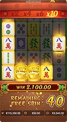 Mahjong Ways · Pengamatan terhadap variasi ubin bersepuh emas, simbol bertuliskan WILD, dan ubin aksara berbingkai api.